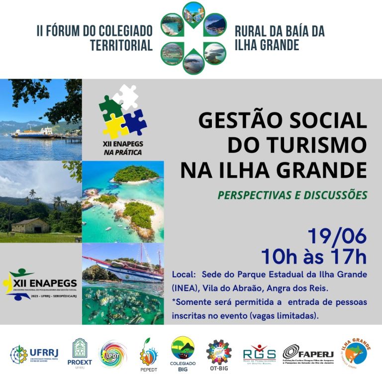 Convite para o Fórum em Gestão Social no Turismo na Ilha Grande